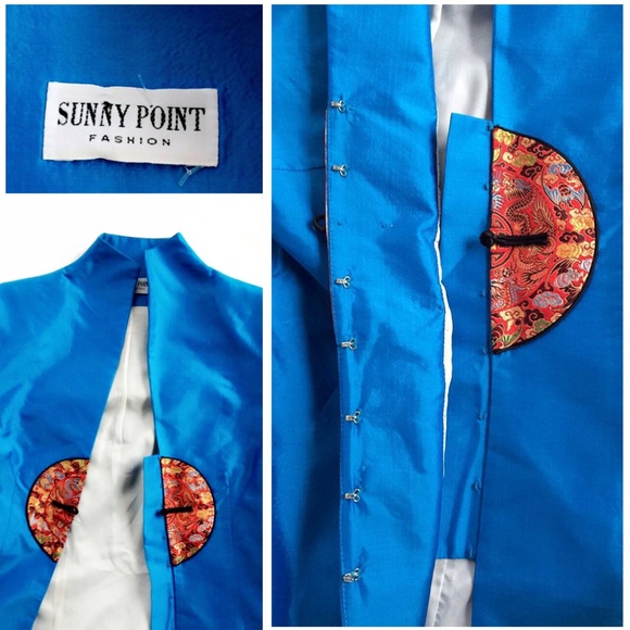 Vintage Asian Chinoiserie Embroidered Medallion Jacket - Picture 6 of 7